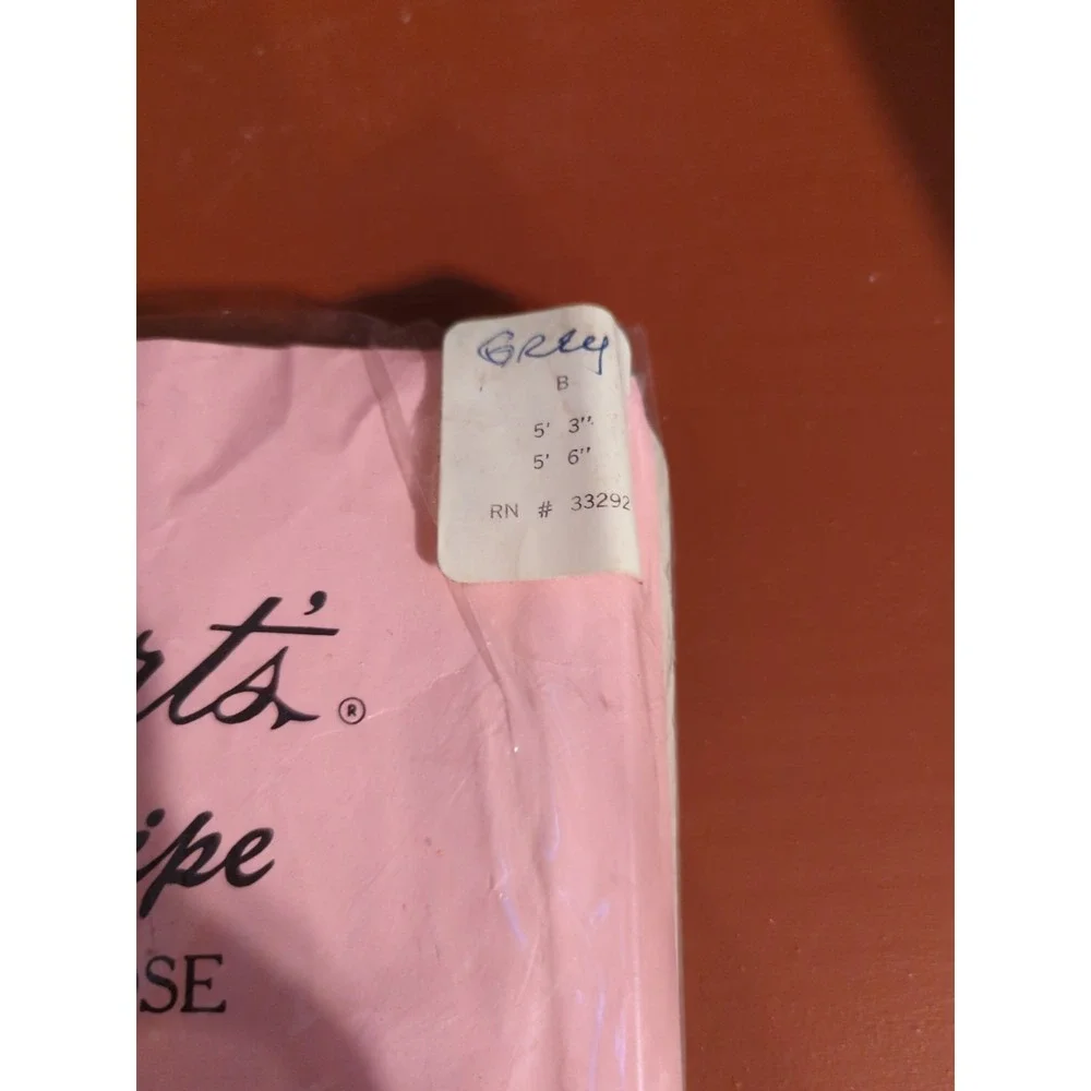 New Vintage Albert's Pinstripe Pantyhose‎ Gray Size B, Medium